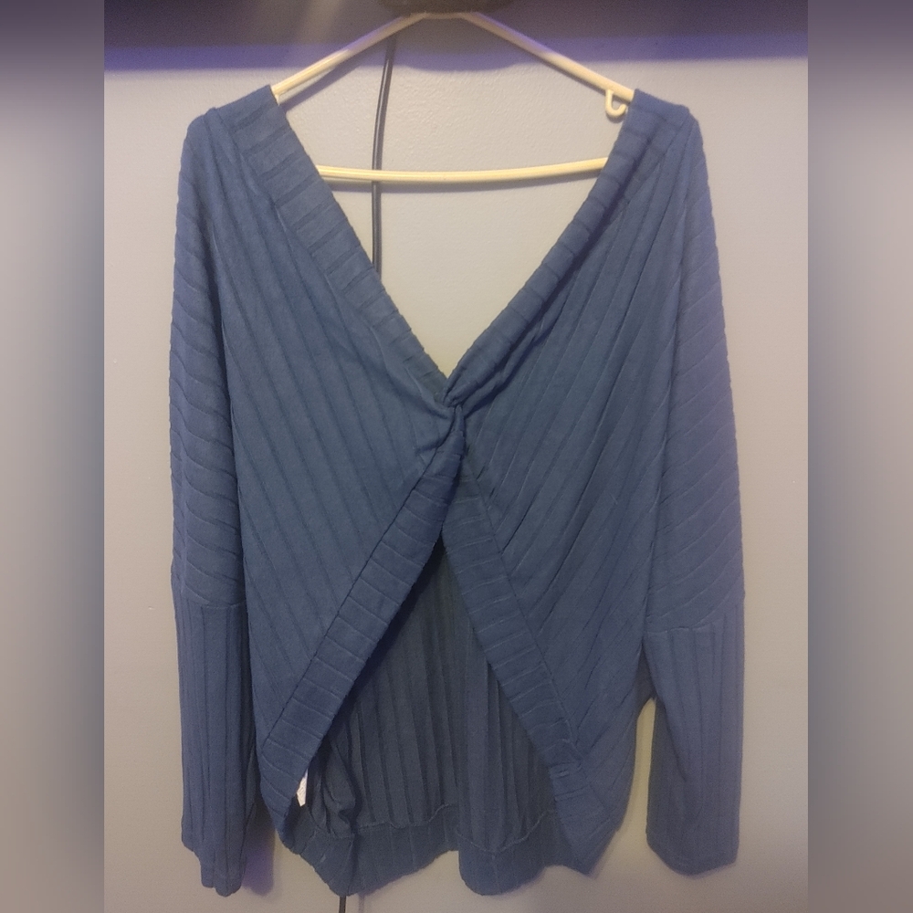 2 for $25 Blue Ribbed Knit Sweater